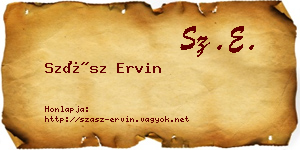 Szász Ervin névjegykártya
