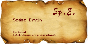 Szász Ervin névjegykártya