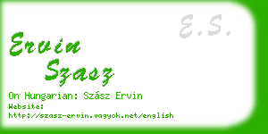 ervin szasz business card